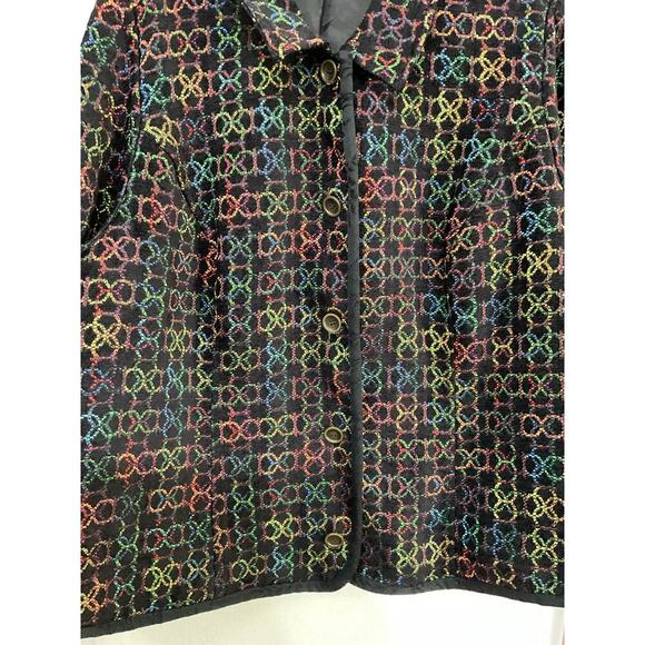 CJ Banks Womens Jacket Blazer Size 1X Plus Geometric Circles Multicolor Office - Picture 5 of 8